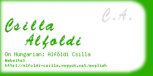 csilla alfoldi business card